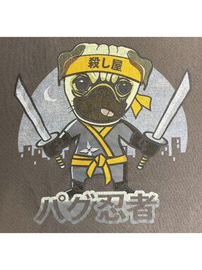 Gray XL ThinkGeek Ninja Pug T-Shirt